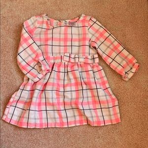 Neon pink plaid dress